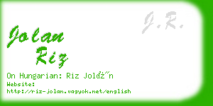 jolan riz business card